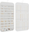 Hanging Jewelry Organizer Storage, 40 Pockets 36 Hooks Necklace Earring Necklace Bracelet Ring Organizer, Double - Sided Design, White