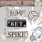 Yuntau 4 Pcs Volleyball Centerpieces for Table Volleyballs Tiered Tray Decorations Wooden Bump Set Spike Farmhouse Decorative Faux Book Stack Block Sign for Room Shelf Coffee Table Fireplace Mantel