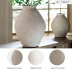 Signature Design by Ashley Hannela 17" Modern Distressed Polyresin Vase, Antique Tan