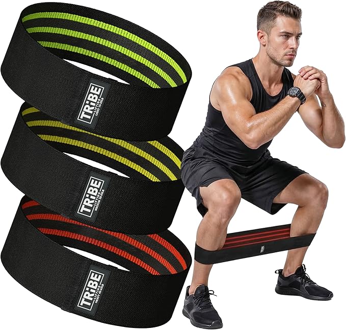 Tribe Lifting Fabric Resistance Bands for Legs - Workout Bands Resistance Bands for Men and Women - Booty Bands for Working Out - Exercise Bands Resistance Bands Set - Elastic Bands for Exercise