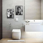 Funny Bathroom Canvas Wall Art Set of 2 - Black Floating Frame Black and White Vintage Comedy Movies Posters, Funny Toilet Humour Smell Wall Decor Prints for Bathroom Decor 12x16 in