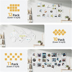 Large Cork Board for Wall 48" x 60" White Bulletin Board with Safe Removable Adhesive Squares for Pictures Photos, Alternative CorkBoard Felt Pin Boards Tiles for Office Classroom Wall Decor - 20 Pack