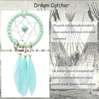 Mini Dream Catcher 7pcs Set - Car Interior Rearview Mirror Dangle Bag Pendant Charm 1.2" Diameter and 9" Long