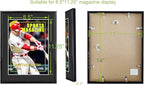 4 Packs Sports Magazine Frame Fits Measuring 8.5 x 11.25 Inch Magazine Display Frame with Black Core Matting and Installed Hangers for Wall Hanging