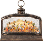 Large Nativity Scene Christmas Snow Globes, 10.83" Electric Light up Snow Globe Christmas Village, Festive Song 6H Timer & Dual Power, Musical Snowglobes Christmas Decorations Indoor Xmas Snowglobe