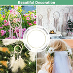 M METERXITY 12-Pack Dream Catcher Rings,7.9 Inch Metal Round Shape Macrame Wreath Floral Ring Hoop for Home/Valentine/DIY Craft/Wedding/Wall Hanging Decorations [Golden]