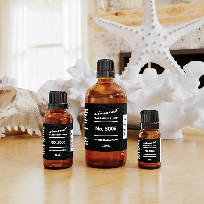 AirScent Diffuser Oil Inspired by TF's Ombre Leather - No. 5006 Perfume Dupe - Fragrance Oil Blend for Ultrasonic and Waterless Diffusers and Crafting - 120 ml, 4 fl oz Glass Bottle with Dropper