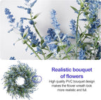 26'' Large Lavender & Eucalyptus Wreath for Front Door - Artificial Eucalyptus Leaves Greenery Outdoor Wreath for Wedding Farmhouse Porch Wall Room Home Decor (Blue)