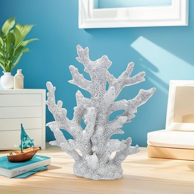Etlemonde Beach Coastal Decor Coral Reef Home Decor Coral Statue Sculpture Home,Desk,Bathroom,Desktop Shelf Statue,Marine Themed Gifts