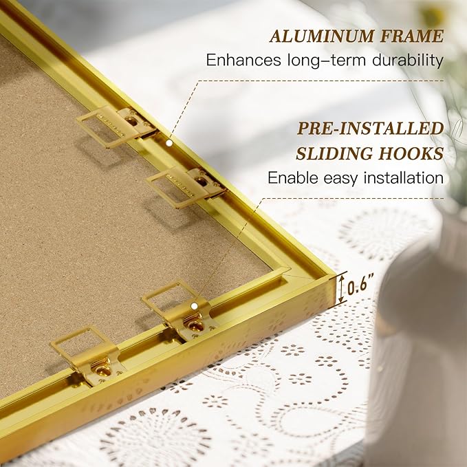 Linen Bulletin Board 36" x 24", White Fabric Pin Board with Gold Aluminum Frame, Decorative Vision Board for Home Office, Bedroom & Dorm Wall Decor, Includes 10 Push Pins