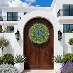 24 Inch Summer Wreaths for Front Door Wreath Spring Outdoor Green Door Wreath for All Seasons Porch Living Room Bedroom Window Wall Indoor Outdoor Farmhouse Home Decoration
