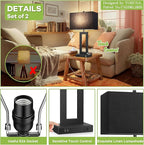 Set of 2 Touch Control Table Lamps with 2 USB Ports&AC Outlet, 3-Way Dimmable Modern Nightstand Lamp Sets, Bedside Black Lamps for Bedroom Living Room End Tables Reading, Bulbs Included, Black Shade