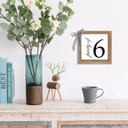 6 Inch Party of 6 Sign, Wooden Frame Family of 6 Decor, Rustic Gift for Family Indoor Table Tiered Tray Shelf Desk Farmhouse Home Decorations