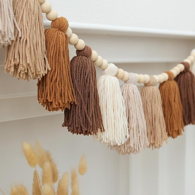 DCJHFJ Boho Tassel Garland Terracotta Rainbow Western Banner Tassels Wall Hanging for Dorm Room Classroom Nursery Kids Bedroom Decor