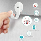 Magnetic Wreath Hanger, Heavy Duty Magnets with Hook for Refrigerator, Christmas Decoration Magnetic Hooks for Metal Front Door, Cruise Hook Hanger for Hanging Cabins Grill Coat Pattern (White - 4PCS)