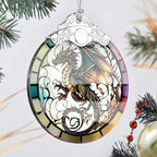 Dragon Stained Glass Ornament, Christmas Ornaments, Xmas Tree Decorations, Ornaments for Christmas Tree, Holiday Presents, Gift Exchange Ideas