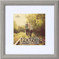 KTKDE 12x12 Picture Frame Real Glass, Display Pictures 8x8 with Mat or 12x12 Without Mat, Modern Style Wood Composite Frame,Gallery Wall Frame Wooden Grey ，best gift