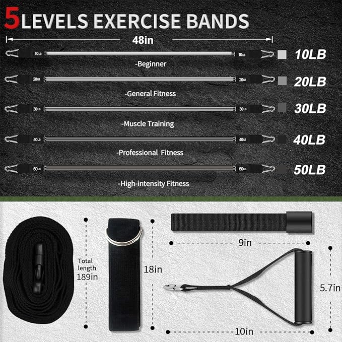 VEICK Resistance Bands, Exercise Bands, Workout Bands, Resistance Bands for Working Out with Handles for Men and Women, Exercising Bands for Fitness Weights Work Out at Home