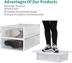PARANTA 8-Piece Boot and Shoe Storage Box, Stackable Clear Plastic Shoe Box, Space-Saving Shoe Organizer for Boots, Sneakers, and High Heels, Clear