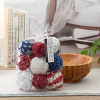 ANDALUCA Decorative Balls Bag Bowl Filler 4th of July Home Decor (Red, White & Blue)