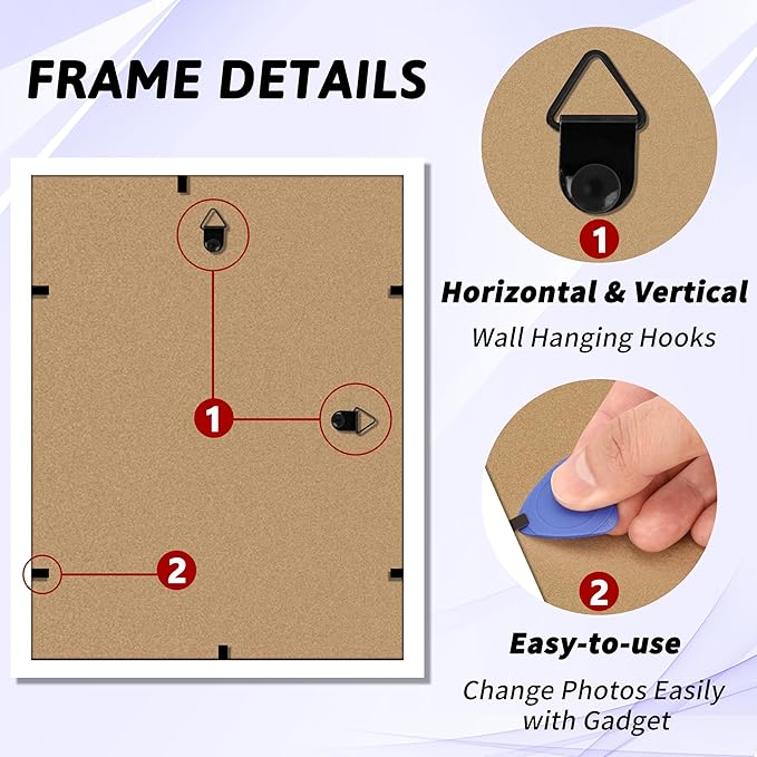 NEXCOVER Diploma Frame White 10 Pack, 8.5 x 11 Certificate Frame with HD Plexiglass, 8.5 by 11 Picture Frames for Documents, Photos, Posters, Artworks, Horizontal and Vertical Wall Display