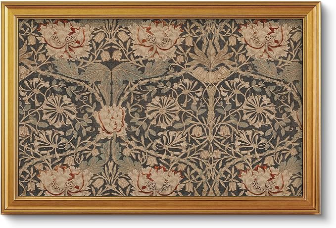 VIYYIEA Vintage Gold Framed Wall Art for Living Room, Honeysuckle Canvas Prints Home Decor, Large Oil Painting Picture, Bedroom Wall Decor Gifts for Friends or Family -【Honeysuckle】-(36L x 24W)