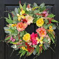 ChrisXiao Spring Wreaths for Front Door 24 Inch Artificial Butterfly Wreath with Butterfly, Peony, Dahlia,for Porch, Entryway, Mantel, Wall, Patio & Decor Year Round Indoor Outdoor for Summer Wreath