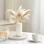 Ceramic Vase for Flowers – Modern Small Ribbed Textured Flower Vase for Home Decor, Pampas Grass, Decorative, Farmhouse, Coffee Table, Kitchen Centerpieces, Bookshelf and Home Living (XL White)