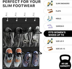 Simple Houseware 24 Pockets - Crystal Clear Over The Door Hanging Shoe Organizer, Black (64'' x 19'')