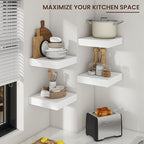 Venusmiles Square Floating Shelves for Wall, 12" W x 12" D x 2" H, 2 Pack of Small Wall Mounted Engineered Wood Shelves with Invisible Brackets for Living Room, Bedroom, Bathroom, Kitchen Decor, White