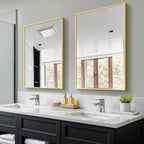 TRAHOME Bathroom Vanity Mirror for Wall, 2 Pack 36" x 24" Metal Framed Rectangular Bathroom Wall Mirror for Over Sink, HD Shatterproof Glass, Hangs Horizontally or Vertically(Gold)