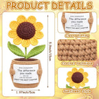 Wavwavw Coworker Leaving Gifts for Women Men, Positive Flower Doll Crochet with Card Funny Farewell Going Away Goodbye Gifts for Coworkers Employee Teacher Friends Retirement(Stylish Style)