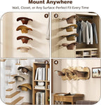 2-Pack Metal Hat Rack for Wall Mount – Space-Saving Cowboy Hat Holder & DIY Wall Display Hanger – Compact Hat Organizer with Screws, Black (No wooden board)