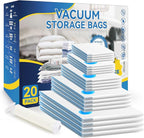 Simple Deluxe 20 Pack Space Saver Bags (4 Jumbo/4 Large/4 Medium/4 Small/4 Roll M) Vacuum Storage Bags, Vacuum Seal Bags with Hand Pump for Comforters, Blankets, Bedding, Pillows and Clothes