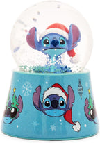 Disney Lilo & Stitch Santa Stitch Mini Light-Up Snow Globe with Swirling Glitter Display | 3 Inches Tall