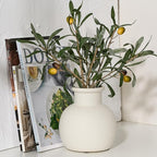 SIDUCAL Spotted Ceramic Modern Vase, 5.8 Inch Rustic Farmhouse Decorative Boho Terracotta Vase for Home Decor, Table, Living Room, Wedding, Shelf Decor, Mantel, Speckled White