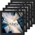 KTKDE 12x12 Picture Frame Set of 5, Wooden frames black, Wall Hanging Display, Best Square Photo Frame Studio Gallery for Photos, Posters & Art Prints