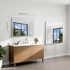 BONEWEI White Bathroom Mirror,30x36 inch Wall Mirror for Bathroom Wall Mounted,Rectangle Mirror for Bathroom Over Sink,Modern Metal Frame for Living Room,Bedroom Entryway,Horizontal/Vertical
