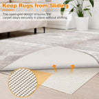 Songrey Non-Slip Rug Pad 2x6 FT, Extra Thick Carpet Pads for Hard Surfaces, Prevents Sliding and Secures Rugs, Provides Floor Protection with Comfort Cushioning