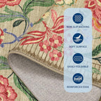 GarveeHome Floral 2.5x8 Washable Kitchen Runner Rugs Non Slip Camel Taupe Brown Vintage Boho Cottage Long Rug for Hallways Bedroom Entryway Bathroom Mat with Rubber Back