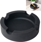 Outdoor Cigar Ashtrays Unbreakable Large Round Ring Gauge Silicone Ashtrays for Patio/Outside/Indoor/Home Decor with 4 Rest Cigar Holder Ash Tray Minimalistic