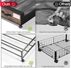 Yecaye Under Bed Storage with Wheels, 2Pack Under Bed Storage Containers, Underbed Shoe Storage Organizer, Rolling Under Bed Metal Drawers for Clothes, Blankets, Brown