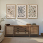 Framed Large William Morris Canvas Wall Art Set of 3, Vintage Nature Floral Artwork Prints, Boho Neutral Botanical Wall Decor for Living Room, Bedroom, Hallway and Office, Total Size 30x60