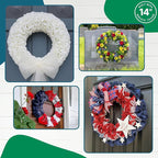 2-Pack 14 Inches Wire Wreath Frame – Round Metal Wreath Form with Ring Design for DIY Crafts, Floral Projects, and Home Decor – Dark Green Wire Frame for Christmas Holiday & Weddings