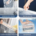 1 PACK Cube Vacuum Storage Bags,Large Cube (19.6 * 27.5 * 11.8 Inch), Extra Large Vacuum Seal Bags for Clothing, Comforters, Blankets, Bedding, Closet Organization Space Saving