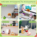VioraWhite 18 Pcs Positive Crochet Animal Fruit Sunflower Emotional Dolls Bulk Encouragement Emotional Knitted Gifts with Positive Words for Friends Coworker Decorations for Home Office