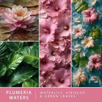 Scentsationals Plumeria Waters Scented Wax Melts - Waterlily, Hibiscus, & Green Leaves, 10oz (24 Cubes)