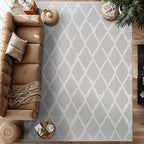 Modern Indoor Rug Diamond 6x9 Area Rugs for Living Room Luxury Kitchen Bedroom Durable Soft Geometric Durable Low and High Pile Stain Resistant Non Shedding Area Carpet 6x9