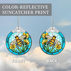 2025 Christmas Ornaments, Christmas Tree Ornaments Acrylic, Faux Stained Glass Effect White Elephant Gifts Exchange, Unique Suncatcher Xmas Stocking Stuffers for Women, Men (Bee)