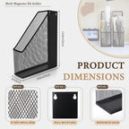 Sliner 2 Pack Metal Magazine Holder Black Mesh Steel Document Rack 1 Section File Organizer Extra Wide Magazine Folder Storage Desk Tidy for Office Home, 12.6”x 9.8”x 3”